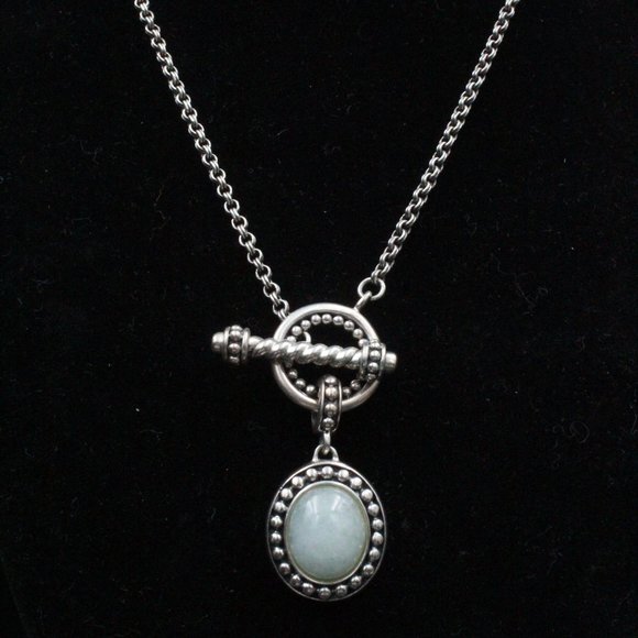 STERLING SILVER JADEITE THAILAND BRAIDED QVC NECKLACE - Picture 1 of 8